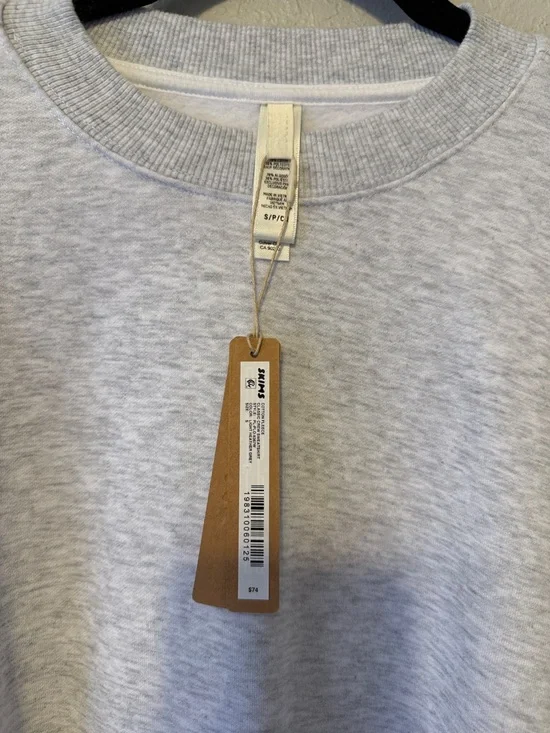 SKIMS Crewneck Sweatshirt in Light Heather Gray - Picture 2 of 5